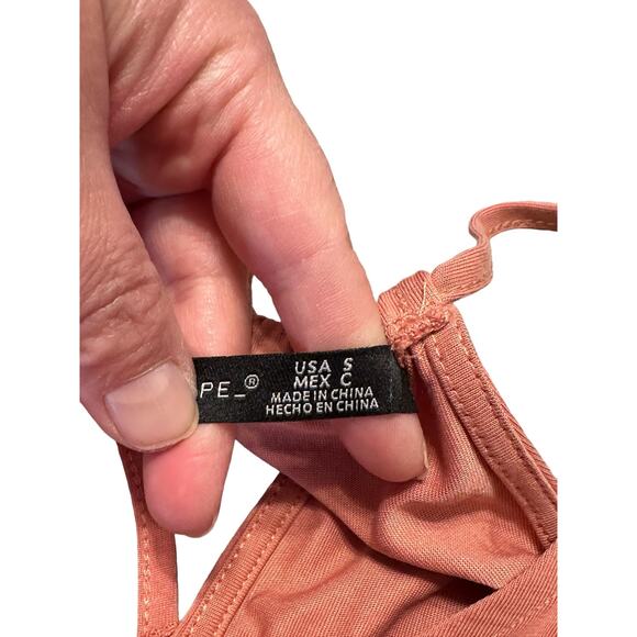 Black Tape Tank Top Mauve Tie in Back Size Small - Picture 4 of 7